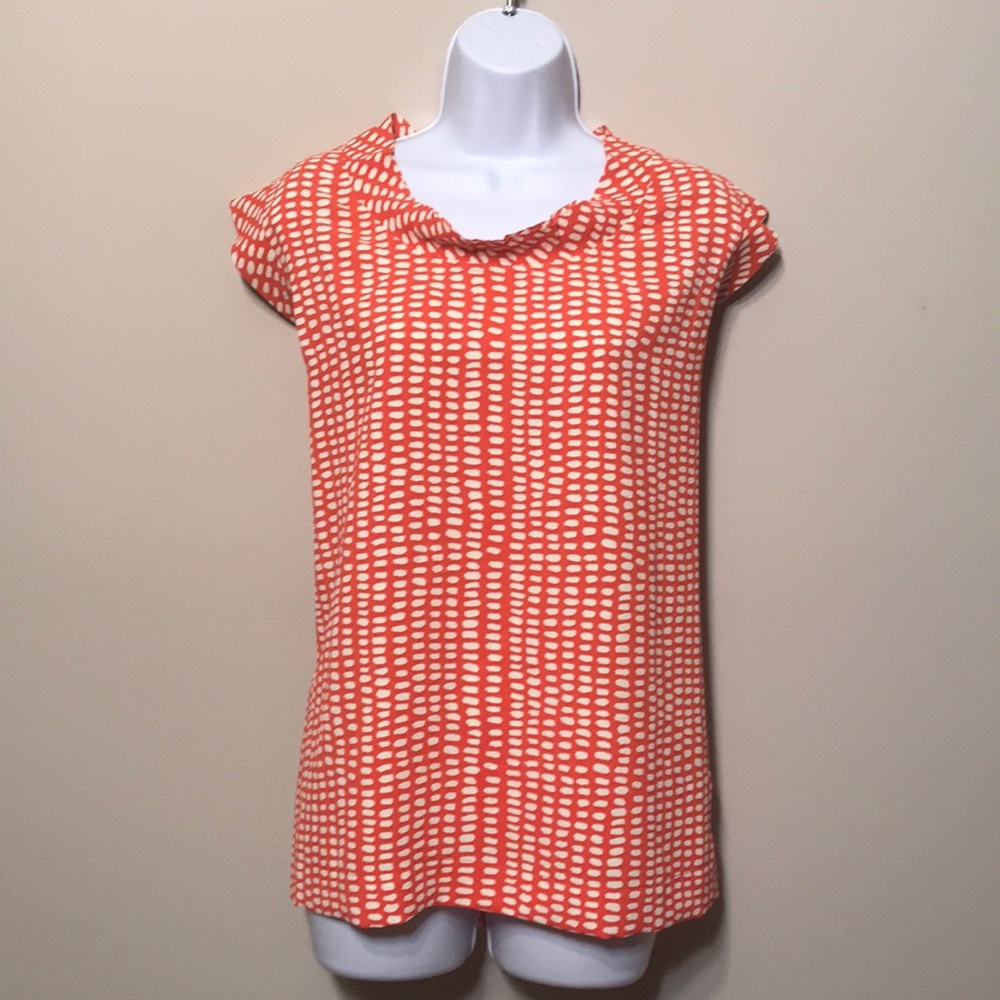 Cabi Orange and White Blouse - Large